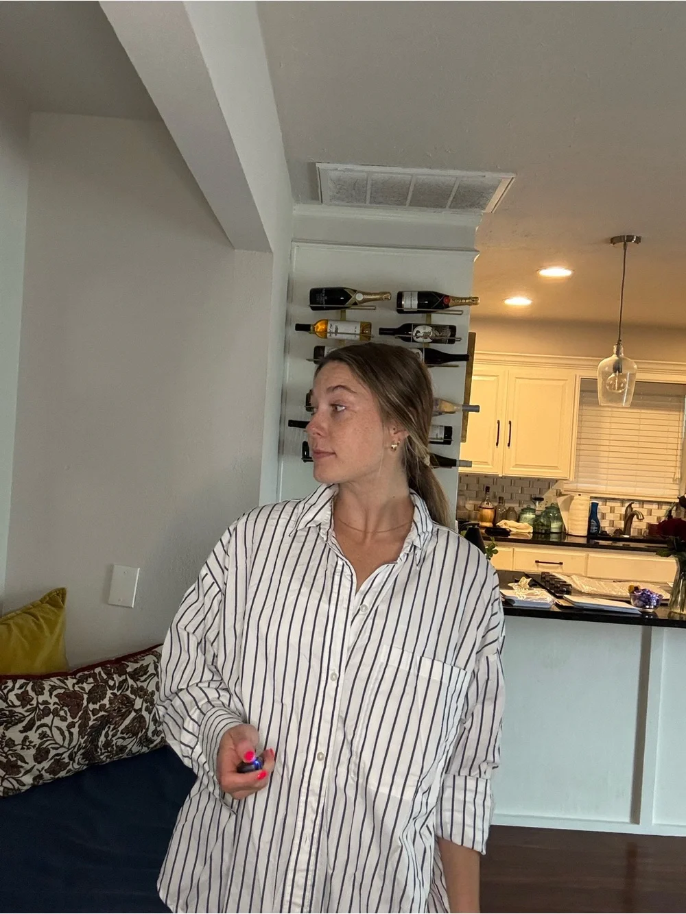 Abercrombie & Fitch Oversized Striped Poplin Button-Up Shirt - Picture 3 of 5